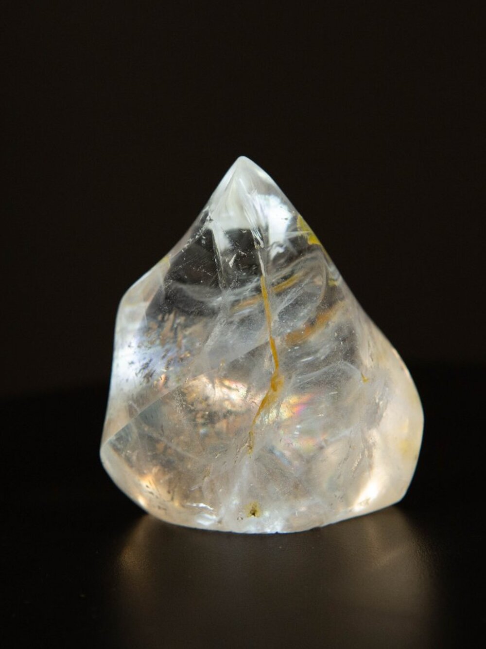 AA+ Clear Quartz Flame Crystal Rainbow & Golden Healer Inclusions 2.5” - Picture 6 of 16